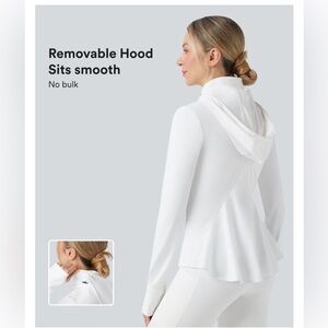 HALARA White Women's Hoodie with Removable Hood
